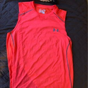 XL bright orange sleeve less shirt